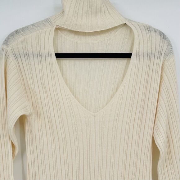 Naadam Womens Sweater Size XSmall Open Back Cashmere Wool Turtleneck Pullover - Picture 5 of 9